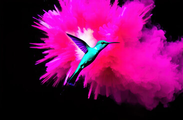 Fototapeta premium Vibrant Hummingbird in Motion