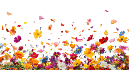 PNG Flowers confetti border background blossoms nature.