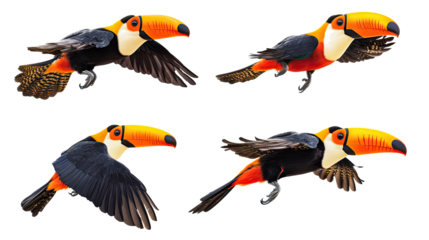 Toucans in Flight Showcasing Vibrant Colors and Motion Generative AI