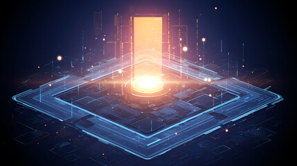 Fototapeta premium Abstract Digital Interface Showing Technological Advancement