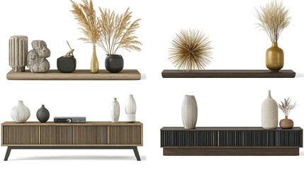 Decorative Tv Stands Showcasing Modern Home Accents Generative AI