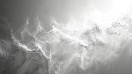 Abstract grayscale image of swirling clouds, reminiscent of smoke or a nebula.