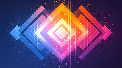 Abstract Colorful Geometric Design with Glowing Lines