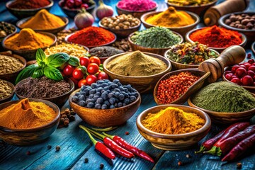 Fototapeta premium Elevate food photography with AI: enhanced colors, textures, and ingredient presentation for appetizing visuals.