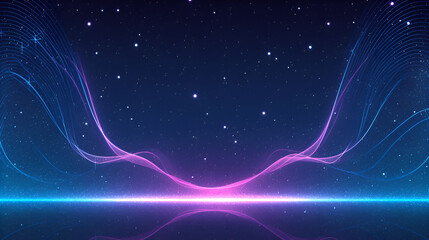 Fototapeta premium Abstract Cosmic Waves Glowing Nebula Space Background