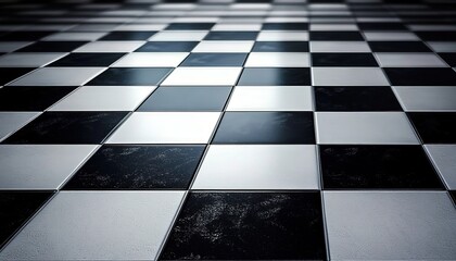 Black and white checkered floor