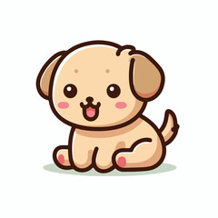 Fototapeta premium Illustration of Adorable Tan Puppy sitting