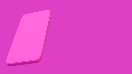 Smart phone on pink Background 3d Rendering.