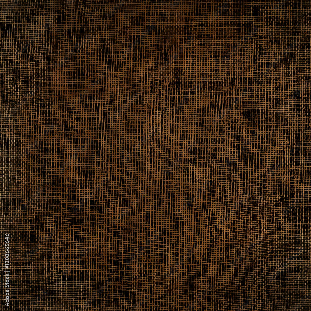Poster dark brown woven fabric texture background with grid pattern design for rustic projects