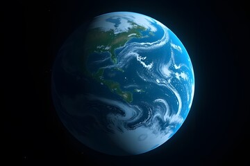 Obraz premium Earth from Space: A 3D Rendered Illustration, showing the Americas and surrounding ocean.