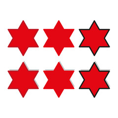 Obraz premium Red star symbols. Geometric shapes vector. Bold modern icons. Graphic isolated elements.