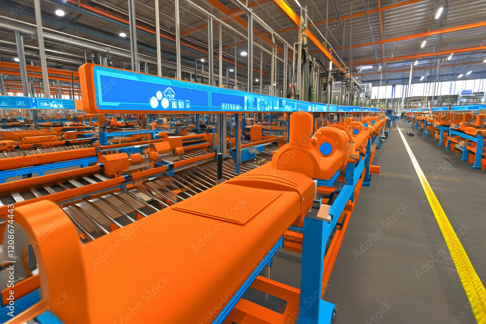 Aufkleber automated assembly line shows smart factory with advanced robotics and seamless operations for enhan