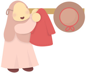 Little Girl Hanging Clothes