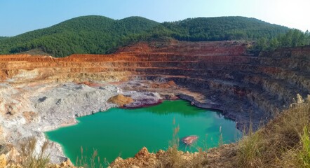 Abandoned Mining Pit Reclaiming Nature.