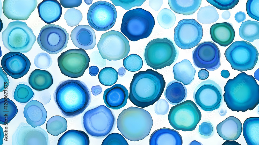 Poster abstract blue circle pattern background design for website or presentation