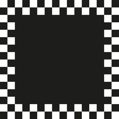 Checkerboard pattern design. Black white square layout. Simple geometric background. Vector shape.