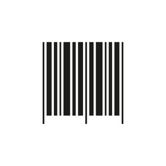 Barcode vector symbol. Parallel black lines. Minimalist scanning pattern. Retail code illustration.
