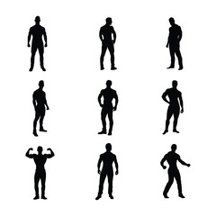 Silhouette pose of a muscular man