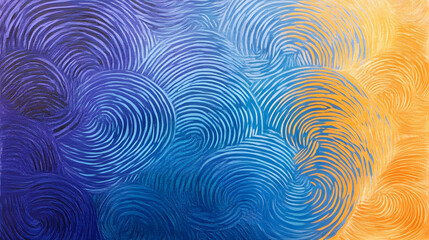 Abstract swirling blue and orange paint texture background for design
