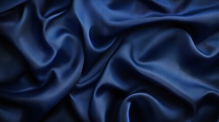 Fototapeta premium Elegant deep blue fabric texture with delicate folds and soft shadows for designs