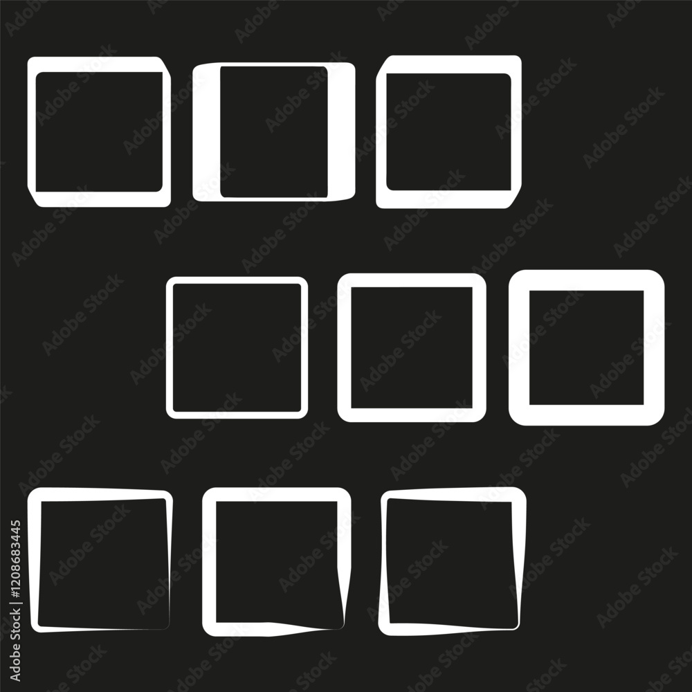 Poster abstract frame design. modern square shapes. minimal black background. vector composition.