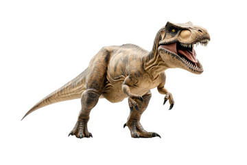 Fototapeta premium Realistic dinosaur model standing in an isolated space with detailed textures and features isolated on transparent background
