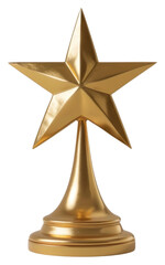 PNG Golden star trophy symbol recognition achievement.