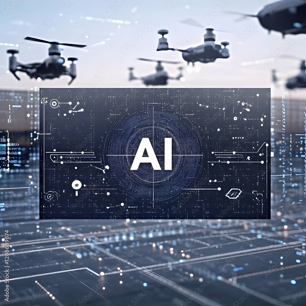 Aufkleber drones and ai technology integration enhance surveillance and automation effectively