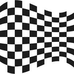 Obraz premium Checkered flag design. Wavy black pattern. Finish line symbol. Racing vector icon.
