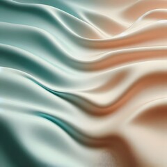Obraz premium Mint Silk Waves: Premium Material Design with Dynamic Flow Pattern and Smooth Surface Elements in Cool Tones