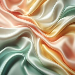 Obraz premium Peach to Gold Gradient: Luxury Silk Flow with Premium Material Definition and Warm Color Movement