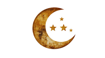 Crescent Moon & Stars Decor on Transparent Background Generative AI