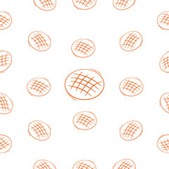 melonpan with line style for your background pattern .melonpan simple pattern. melonpan seamless pattern. seamless pattern of melonpan for your food packaging background