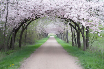  rural cherry blossom tunnel