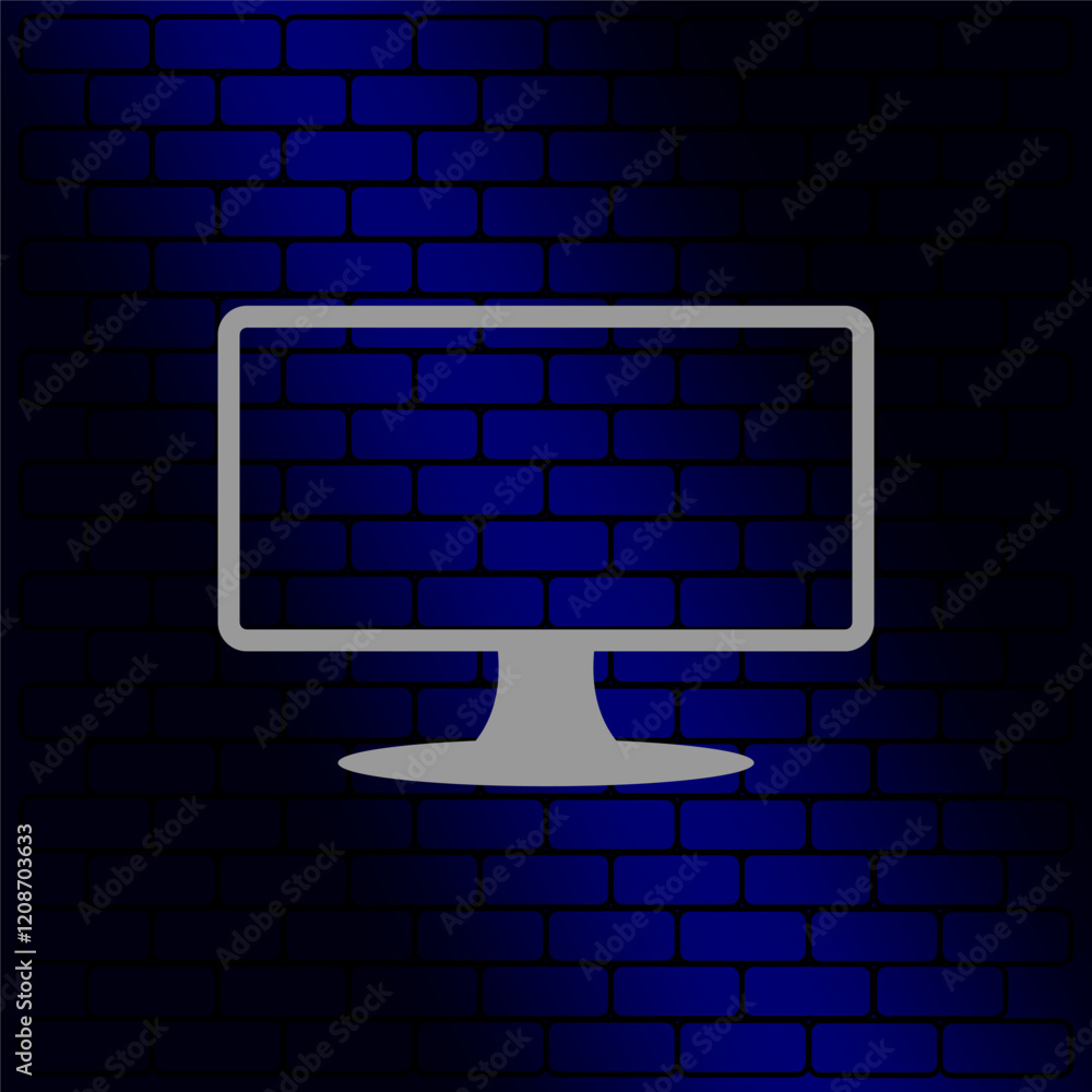 Poster monitor icon design. digital display symbol. blue gradient background. vector illustration.