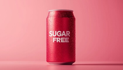 Red can drink sugar free label for delivery brand packaging
