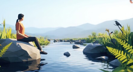 Serene Nature Escape by the River.