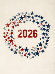 New Year 2026, Star-shaped "2026"