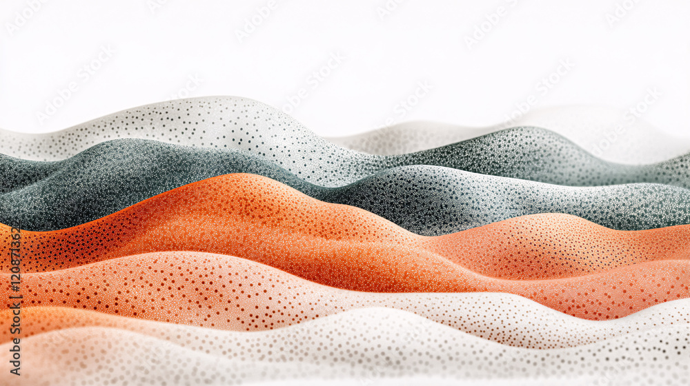 Poster close up of white surface featuring various colorful waves in different patterns and textures