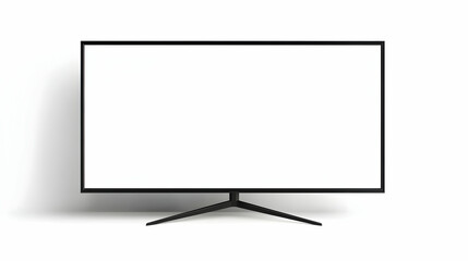 Naklejka premium Modern flat-screen monitor on white background; blank screen for mockup; design template