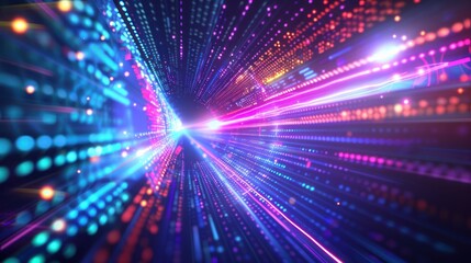 Obraz premium Abstract Colorful Lights Tunnel
