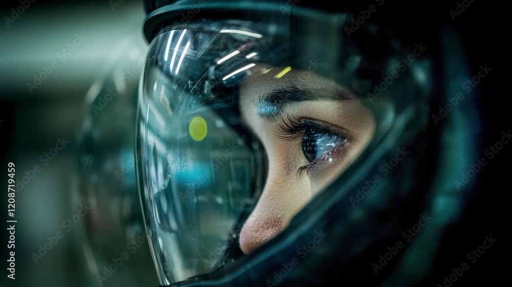 Aufkleber ai robot in lab futuristic reflection science technology