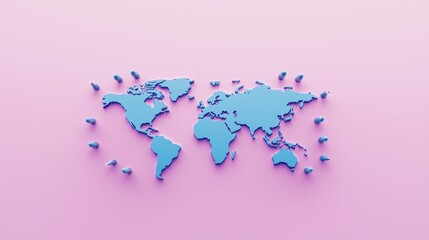 Fototapeta premium Colorful World Map with Geometric Shapes Design