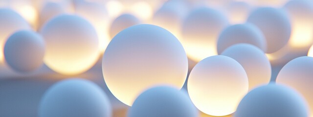 Futuristic glowing spheres in a captivating 3D rendered environment