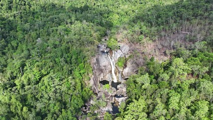 Aerial footage of Murray Falls Queensland Australia