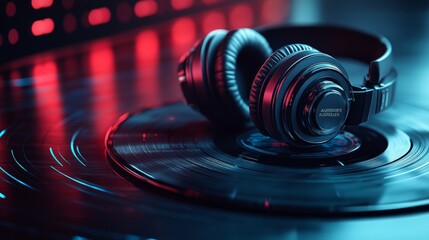 Black film and headphones