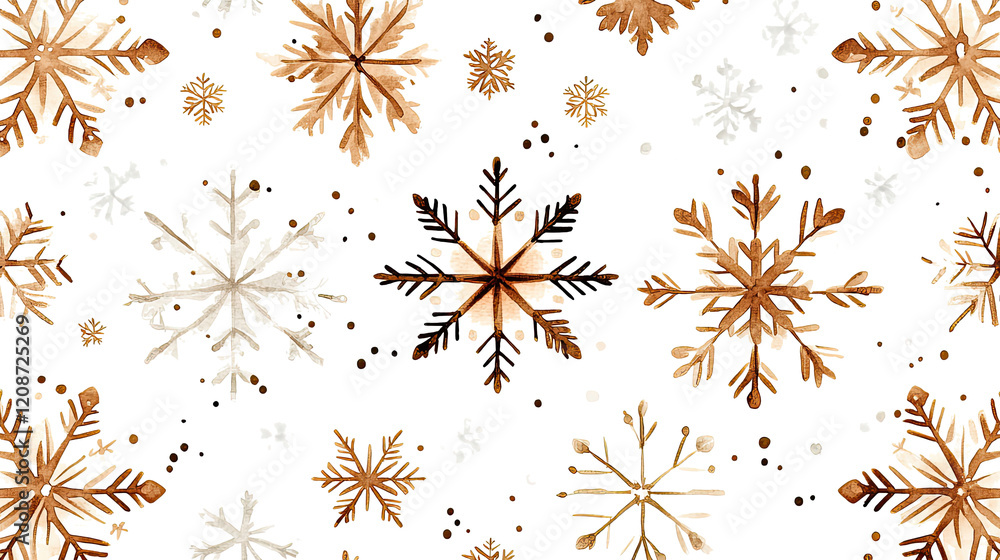 Poster holiday snowflake patterns generative ai