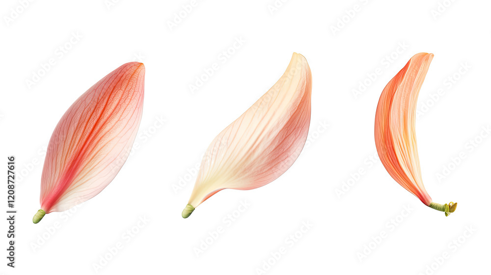 Poster spring magnolia petals on transparent background generative ai