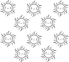 Various smile emoticons icon vector illustration of happiness day 