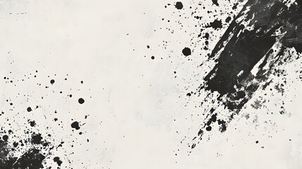 Fototapeta premium Abstract Black Ink Splashes on White Background